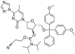 101712-10-1,(2R,3S,5R)-2-((BIS(4-METHOXYPHENYL)(PHENYL)METHOXY)METHYL)-5-(5-METHYL-2-OXO-4-(1H-1,2,4-TRIAZOL-1-YL)PYRIMIDIN-1(2H)-YL)TETRAHYDROFURAN-3-YL 2-CYANOETHYL DIISOPROPYLPHOSPHORAMIDITE