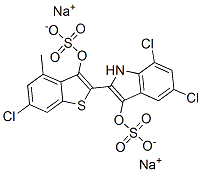 10241-20-0,disodium 5,7-dichloro-2-[6-chloro-4-methyl-3-(sulphonatooxy)benzo[b]thien-2-yl]-1H-indol-3-yl sulphate