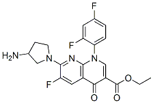 105152-95-2,ETHYL7-(3-AMINO-1-PYRROLIDINYL)-6-FLUORO-1-(2,4-DIFLUOROPHENYL)-1,4-DIHYDRO-4-OXO-1,8-NAPHTHYRIDINE-3-CARBOXYLATE