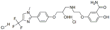 105737-62-0,1-[2-((3-CARBAMOYL-4-HYDROXY)PHENOXY)ETHYLAMINO]-3-[4-(1-METHYL-4-TRIFLUOROMETHYL-2-IMIDAZOLYL)PHENOXY]-2-PROPANOL DIHYDROCHLORIDE