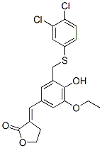 107788-13-6,(3E)-3-[[3-[(3,4-dichlorophenyl)sulfanylmethyl]-5-ethoxy-4-hydroxy-phe nyl]methylidene]oxolan-2-one