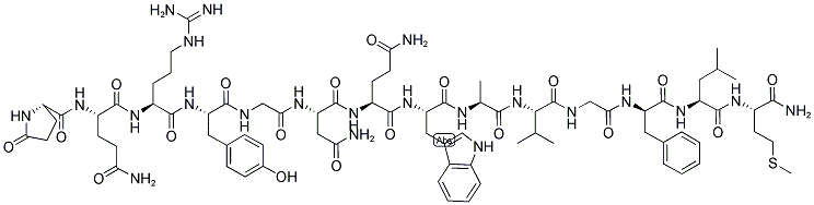 108437-89-4,PYR-GLN-ARG-TYR-GLY-ASN-GLN-TRP-ALA-VAL-GLY-D-PHE-LEU-MET-NH2