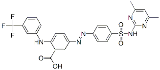 110679-71-5,Benzoic  acid,  5-[[4-[[(4,6-dimethyl-2-pyrimidinyl)amino]sulfonyl]phenyl]azo]-2-[[3-(trifluoromethyl)phenyl]amino]-  (9CI)