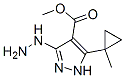 117209-14-0,1H-Pyrazole-4-carboxylicacid,3-hydrazino-5-(1-methylcyclopropyl)-,methyl