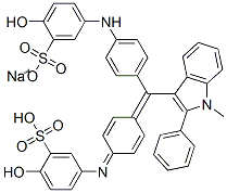 12219-30-6,sodium hydrogen -2-hydroxy-5-[[4-[[4-[(4-hydroxy-3-sulphonatophenyl)amino]phenyl](1-methyl-2-phenyl-1H-indol-3-yl)methylene]-2,5-cyclohexadien-1-ylidene]amino]benzenesulphonate