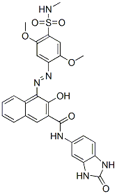 12225-08-0,N-(2,3-dihydro-2-oxo-1H-benzimidazol-5-yl)-3-hydroxy-4-[[2,5-dimethoxy-4-[(methylamino)sulphonyl]phenyl]azo]naphthalene-2-carboxamide