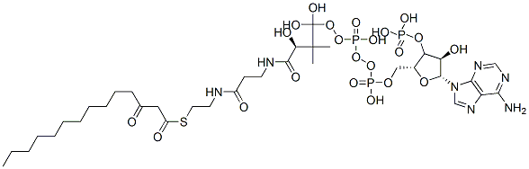 122364-86-7,[(2R,3S,4R,5R)-5-(6-aminopurin-9-yl)-4-hydroxy-2-[[hydroxy-[hydroxy-[(3R)-3-hydroxy-2,2-dimethyl-3-[2-[2-(3-oxotetradecanoylsulfanyl)ethylcarbamoyl]ethylcarbamoyl]propoxy]phosphoryl]oxy-phosphoryl]oxymethyl]oxolan-3-yl]oxyphosphonic acid