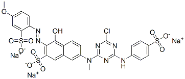 12237-01-3,trisodium 7-[[4-chloro-6-[(4-sulphonatophenyl)amino]-1,3,5-triazin-2-yl]methylamino]-4-hydroxy-3-[(4-methoxy-2-sulphonatophenyl)azo]naphthalene-2-sulphonate