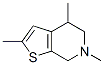 123279-75-4,Thieno[2,3-c]pyridine, 4,5,6,7-tetrahydro-2,4,6-trimethyl- (9CI)