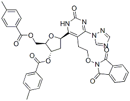 126128-40-3,1-(3,5-DI-O-(P-TOLUOYL)-BETA-D-2-DEOXYRIBOFURANOSYL)-5-(2-(PHTHALIMIDOOXY)ETHYL)-4 (1,2,4-TRIAZOL-1-YL)-1H-PYRIMIDIN-2-ONE
