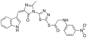 127227-41-2,(5E)-5-(1H-indol-3-ylmethylidene)-2-methyl-3-[5-[2-[(3-nitrophenyl)ami no]acetyl]sulfanyl-1,3,4-thiadiazol-2-yl]imidazol-4-one