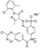 12777-30-9,sodium 4-[[(3-chloro-1,2,4-benzotriazin-7-yl)carbonyl]amino]-2-[[1-(6-chloro-o-tolyl)-4,5-dihydro-3-methyl-5-oxo-1H-pyrazol-4-yl]azo]benzenesulphonate N4-oxide