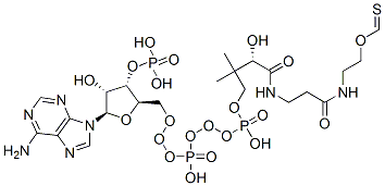 13131-49-2,S-[2-[3-[[4-[[[(2R,3S,4R,5R)-5-(6-aminopurin-9-yl)-4-hydroxy-3-phosphonooxyoxolan-2-yl]methoxy-hydroxyphosphoryl]oxy-hydroxyphosphoryl]oxy-2-hydroxy-3,3-dimethylbutanoyl]amino]propanoylamino]ethyl] methanethioate