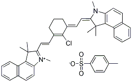 134127-48-3,1H-BENZ[E]INDOLIUM, 2-[2-[2-CHLORO-3-[(1,3-DIHYDRO-1,1,3-TRIMETHYL-2H-BENZ[E]INDOL-2-YLIDENE)ETHYLIDENE]-1-CYCLOHEXEN-1-YL]ETHENYL]-1,1,3-TRIMETHYL-, SALT WITH 4-METHYLBENZENESULFONIC ACID (1:1)