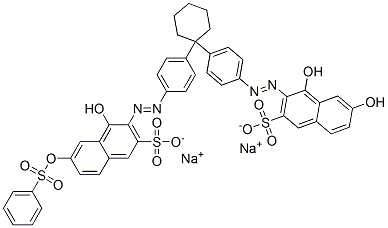 13421-53-9,disodium 4,6-dihydroxy-3-[[4-[1-[4-[[1-hydroxy-7-[(phenylsulphonyl)oxy]-3-sulphonato-2-naphthyl]azo]phenyl]cyclohexyl]phenyl]azo]naphthalene-2-sulphonate