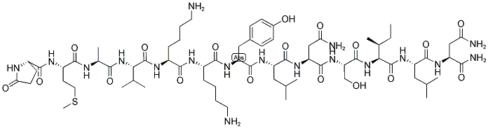 134907-86-1,PYR-MET-ALA-VAL-LYS-LYS-TYR-LEU-ASN-SER-ILE-LEU-ASN-NH2