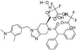 136676-91-0,S-(+)-1-[(4-(Dimethylamino)-3-methylphenyl)methyl]-5-(diphenylacetyl)-4,5,6,7-tetrahydro-1H-imidazo[4,5-c]pyridine-6-carboxylic  acid  hydrate  di(trifluoroacetate)  salt