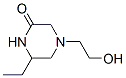 137066-44-5,Piperazinone, 6-ethyl-4-(2-hydroxyethyl)- (9CI)