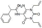 137685-76-8,Benzeneacetamide,  N-(6-amino-1,2,3,4-tetrahydro-2,4-dioxo-1,3-di-2-propenyl-5-pyrimidinyl)--alpha--methyl-  (9CI)