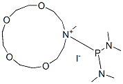 139194-04-0,bis(dimethylamino)-methyl-(1,4,7,10-tetraoxa-13-azacyclopentadec-13-yl )phosphanium iodide