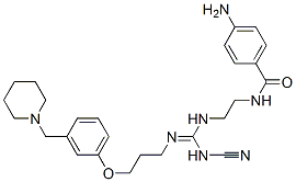140873-26-3,4-AMINO-N-[2-[[(CYANOAMINO)[[3-[3-(1-PIPERIDINYLMETHYL)PHENOXY]PROPYL]IMINO]METHYL]AMINO]ETHYL]BENZAMIDE
