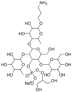 143873-66-9,sodium 2-[6-[6-(3-aminopropoxy)-4,5-dihydroxy-2-methyl-oxan-3-yl]oxy-4 -(1,3-dihydroxypropan-2-yloxy-oxido-phosphoryl)oxy-2-(hydroxymethyl)-5 -(3,4,5-trihydroxy-6-methyl-oxan-2-yl)oxy-oxan-3-yl]oxy-6-(hydroxymeth yl)oxane-3,4,5-triol