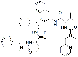 144162-29-8,(2S)-N-[(2S,5S)-3,3-difluoro-5-[[(2S)-3-methyl-2-[(methyl-(pyridin-2-y lmethyl)carbamoyl)amino]butanoyl]amino]-4-oxo-1,6-diphenyl-hexan-2-yl] -3-methyl-2-[(methyl-(pyridin-2-ylmethyl)carbamoyl)amino]butanamide