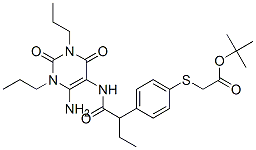 144871-98-7,Acetic  acid,  [[4-[1-[[(6-amino-1,2,3,4-tetrahydro-2,4-dioxo-1,3-dipropyl-5-pyrimidinyl)amino]carbonyl]propyl]phenyl]thio]-,  1,1-dimethylethyl  ester  (9CI)