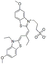 14637-08-2,2-[2-[(3-ethyl-5-methoxybenzothiazol-2(3H)-ylidene)methyl]but-1-enyl]-5-methoxy-3-(3-sulphonatopropyl)benzothiazolium