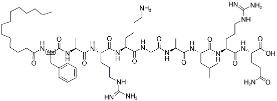 147217-25-2,MYRISTOYL-PHE-ALA-ARG-LYS-GLY-ALA-LEU-ARG-GLN-OH