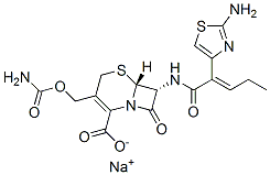 152824-70-9,sodium (6R,7R)-7-[[(E)-2-(2-amino-1,3-thiazol-4-yl)pent-2-enoyl]amino] -3-(carbamoyloxymethyl)-8-oxo-5-thia-1-azabicyclo[4.2.0]oct-2-ene-2-ca rboxylate