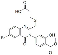 155104-14-6,3-[[6-bromo-3-(3-hydroxy-4-methoxycarbonyl-phenyl)-4-oxo-quinazolin-2- yl]methylsulfanyl]propanoic acid