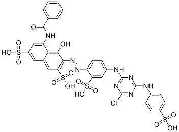 15623-66-2,5-(benzoylamino)-3-[[4-[[4-chloro-6-[(4-sulphophenyl)amino]-1,3,5-triazin-2-yl]amino]-2-sulphophenyl]azo]-4-hydroxynaphthalene-2,7-disulphonic acid