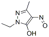 156543-42-9,1H-Pyrazol-5-ol,  1-ethyl-3-methyl-4-nitroso-