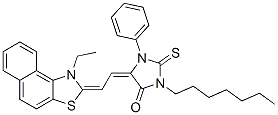 15664-19-4,5-[(1-ethylnaphtho[1,2-d]thiazol-2(1H)-ylidene)ethylidene]-3-heptyl-1-phenyl-2-thioxoimidazolidin-4-one
