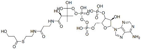 157786-88-4,[(2R,3S,4R,5R)-5-(6-aminopurin-9-yl)-4-hydroxy-2-[[hydroxy-[hydroxy-[3-hydroxy-3-[2-[2-(3-hydroxypropanoylsulfanyl)ethylcarbamoyl]ethylcarbamoyl]-2,2-dimethyl-propoxy]phosphoryl]oxy-phosphoryl]oxymethyl]oxolan-3-yl]oxyphosphonic acid