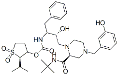 159565-69-2,[(2R,3R)-1,1-dioxo-2-propan-2-yl-thiolan-3-yl] N-[(2S,3R)-3-hydroxy-4- [(2S)-4-[(3-hydroxyphenyl)methyl]-2-(tert-butylcarbamoyl)piperazin-1-y l]-1-phenyl-butan-2-yl]carbamate