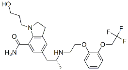 160970-54-7,(–)-1-(3-Hydroxypropyl)-5-[(2R)-2-[[2-[2-(2,2,2-trifluoroethoxy)phenoxy]ethyl]amino]propyl]-2,3-di-hydro-1H-indole-7-carboxamide