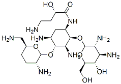 161822-04-4,(2S)-4-amino-N-[(1R,2S,3S,4R,5S)-3,5-diamino-4-[(2R,3R,6S)-3-amino-6-( aminomethyl)oxan-2-yl]oxy-2-[(2S,3R,4R,5S,6R)-3,4-diamino-5-hydroxy-6- (hydroxymethyl)oxan-2-yl]oxy-cyclohexyl]-2-hydroxy-butanamide