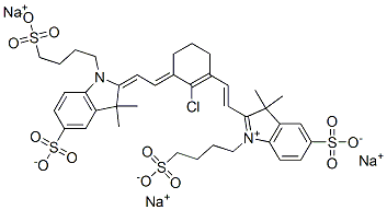 162093-39-2,TRISODIUM 2-(2-(2-CHLORO-3-(2-(3,3-DIMETHYL-5-SULFONATO-1-(4-SULFONATOBUTYL)INDOLIN-2-YLIDENE)ETHYLIDENE)CYCLOHEX-1-ENYL)VINYL)-3,3-DIMETHYL-1-(4-SULFONATOBUTYL)-3H-INDOLIUM-5-SULFONATE