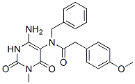 167299-14-1,Benzeneacetamide,  N-(4-amino-1,2,3,6-tetrahydro-1-methyl-2,6-dioxo-5-pyrimidinyl)-4-methoxy-N-(phenylmethyl)-