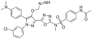 172701-70-1,N-[4-[[5-[1-(3-chlorophenyl)-5-(4-dimethylaminophenyl)diazenyl-4-metho xy-pyrazol-3-yl]-1,3,4-oxadiazol-2-yl]methylsulfamoyl]phenyl]acetamide
