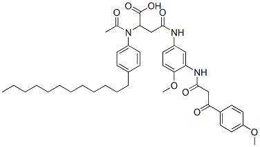 17304-65-3,2-[acetyl(4-dodecylphenyl)amino]-4-[[4-methoxy-3-[[3-(4-methoxyphenyl)-1,3-dioxopropyl]amino]phenyl]amino]-4-oxobutyric acid