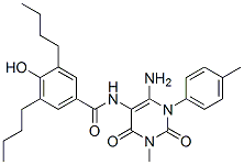 176370-46-0,Benzamide,  N-[6-amino-1,2,3,4-tetrahydro-3-methyl-1-(4-methylphenyl)-2,4-dioxo-5-pyrimidinyl]-3,5-dibutyl-4-hydroxy-