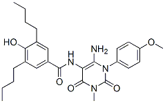 176370-47-1,Benzamide,  N-[6-amino-1,2,3,4-tetrahydro-1-(4-methoxyphenyl)-3-methyl-2,4-dioxo-5-pyrimidinyl]-3,5-dibutyl-4-hydroxy-
