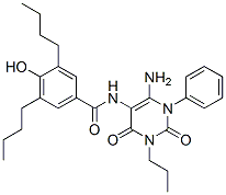 176370-48-2,Benzamide,  N-(6-amino-1,2,3,4-tetrahydro-2,4-dioxo-1-phenyl-3-propyl-5-pyrimidinyl)-3,5-dibutyl-4-hydroxy-