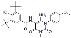 176378-81-7,Benzamide,  N-[6-amino-1,2,3,4-tetrahydro-1-(4-methoxyphenyl)-3-methyl-2,4-dioxo-5-pyrimidinyl]-3,5-bis(1,1-dimethylethyl)-4-hydroxy-