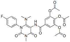 176379-08-1,Benzamide,  3,4,5-tris(acetyloxy)-N-[6-(dimethylamino)-1-(4-fluorophenyl)-1,2,3,4-tetrahydro-3-methyl-2,4-dioxo-5-pyrimidinyl]-