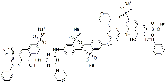 17791-81-0,hexasodium 4,4'-[vinylenebis[(3-sulphonato-4,1-phenylene)imino[6-morpholino-1,3,5-triazine-4,2-diyl]imino]]bis[5-hydroxy-6-(phenylazo)naphthalene-2,7-disulphonate]