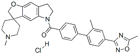 180083-23-2,1'-METHYL-5-[[2'-METHYL-4'-(5-METHYL-1,2,4-OXADIAZOL-3-YL)BIPHENYL-4-YL]CARBONYL]-2,3,6,7-TETRAHYDROSPIRO[FURO[2,3-F]INDOLE]-3,4'-PIPERIDINE HYDROCHLORIDE